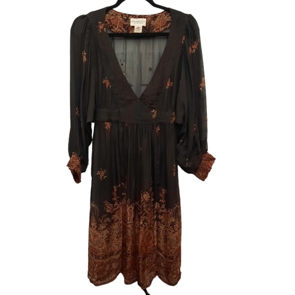 Ralph  Lauren Denim & Supply Sheer Boho Long Sleeve Dress